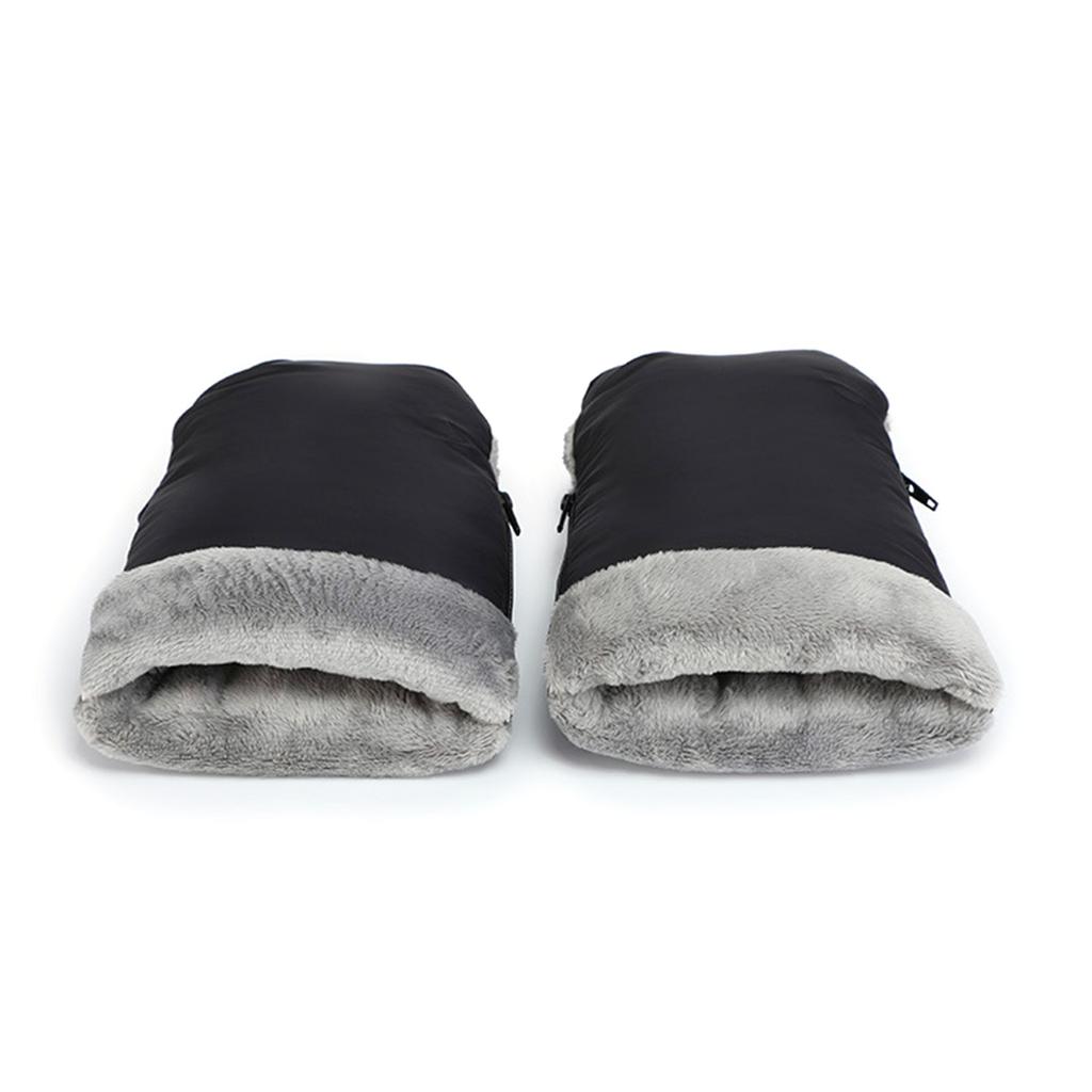 Baby Stroller Hand Muff Universal Warm Mittens Stroller Gloves with Fleece Lining Zipper Gloves Pushchair Accessories