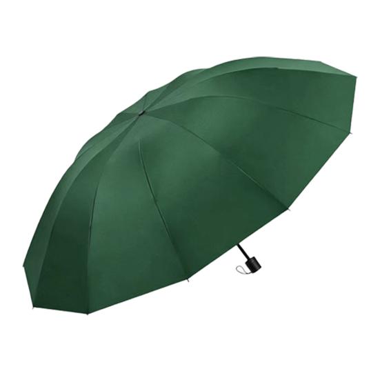 Ombrello Pieghevole Portatile a 12 Stecche, Leggero con Ampia Cupola per Sole e Pioggia, Antivento Protezione Solare UV, Ombrello da Viaggio per 2 Persone