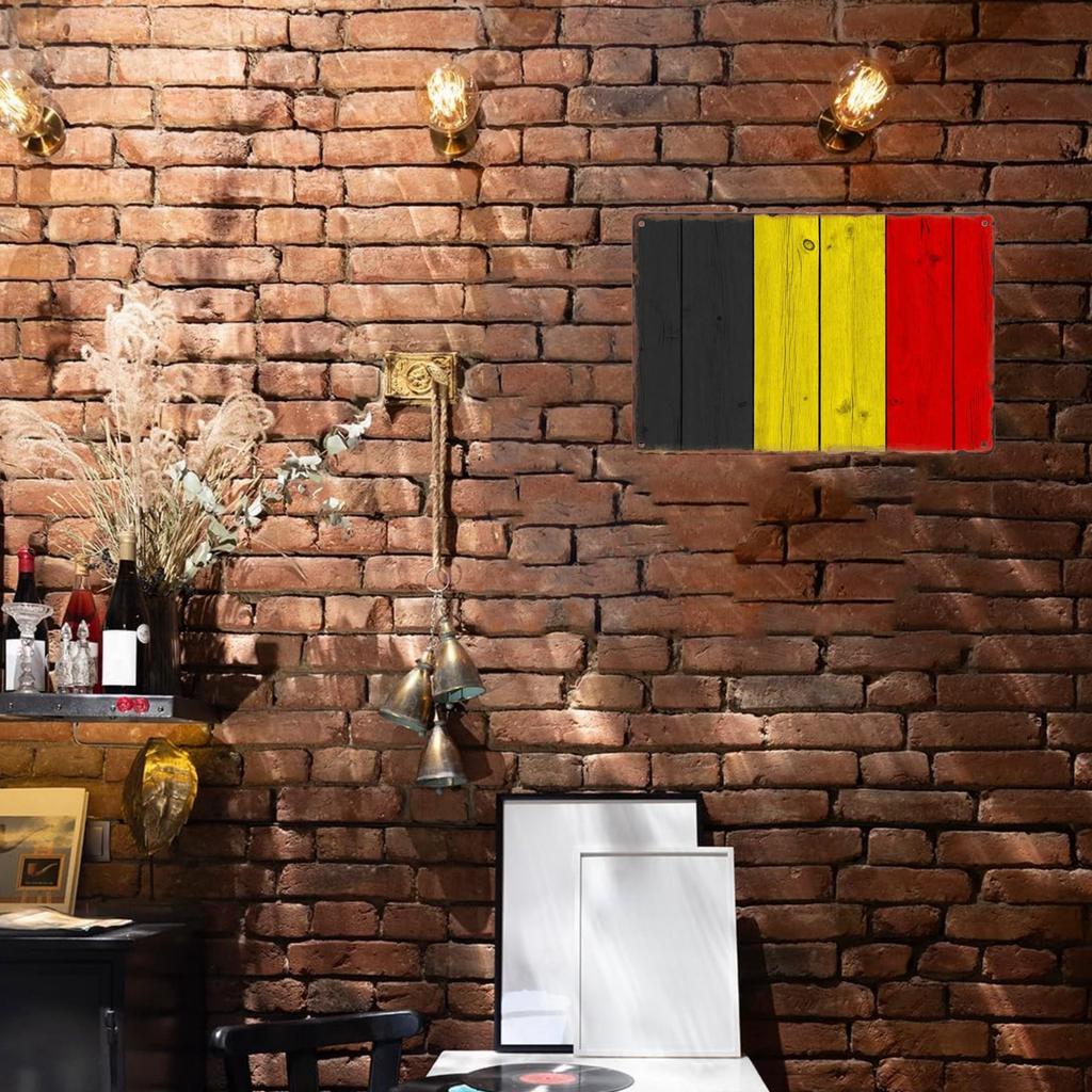 Targa in metallo con emblema in legno vintage, targa in metallo, Francia, Spagna, Svizzera, USA, piatti decorativi per la decorazione della parete del bar della caverna dell'uomo