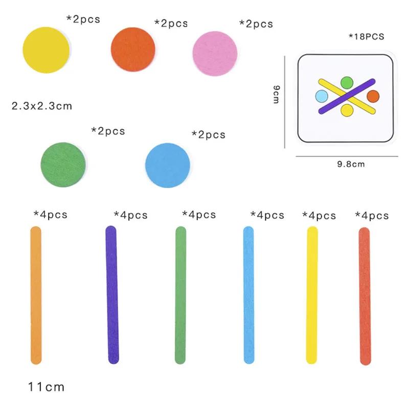Kinder Regenbogenstäbchen Denkspiel Holz DIY Eisstiel Puzzle Herausforderung Tischspiele Montessori Pädagogisches Kinderspielzeug