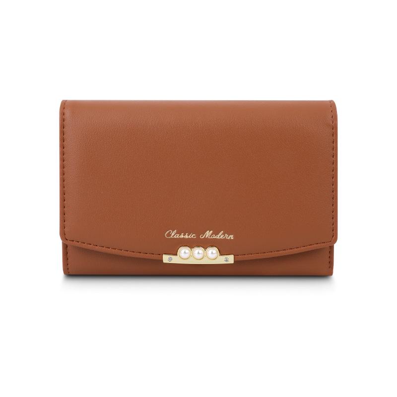 Tailian Pearl Wallet: Multi-Card Slot PU Leather Ladies' Wallet