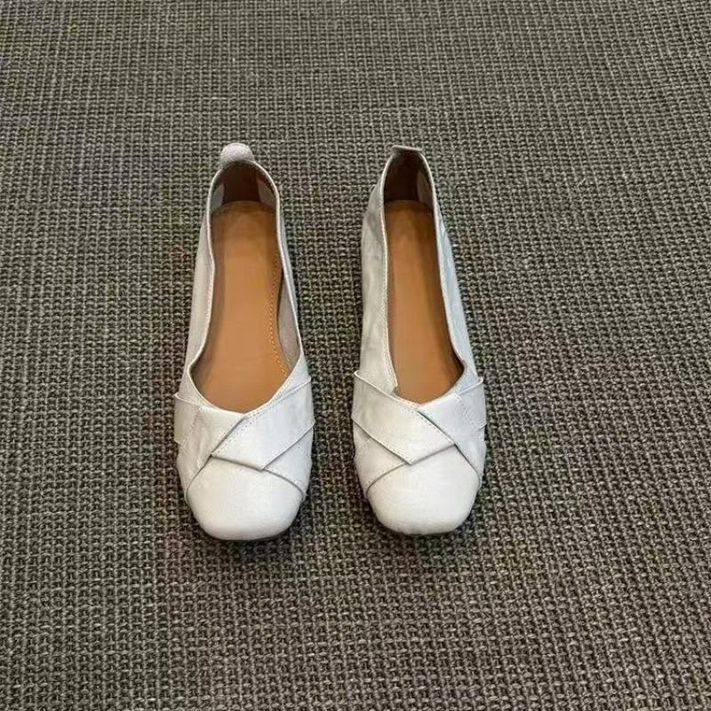 New Fairy Style Women's Shoes Soft Soled Shallow Mouth Flat Casual Square Toe Versatile Footwear Comfort Ladies Shoes