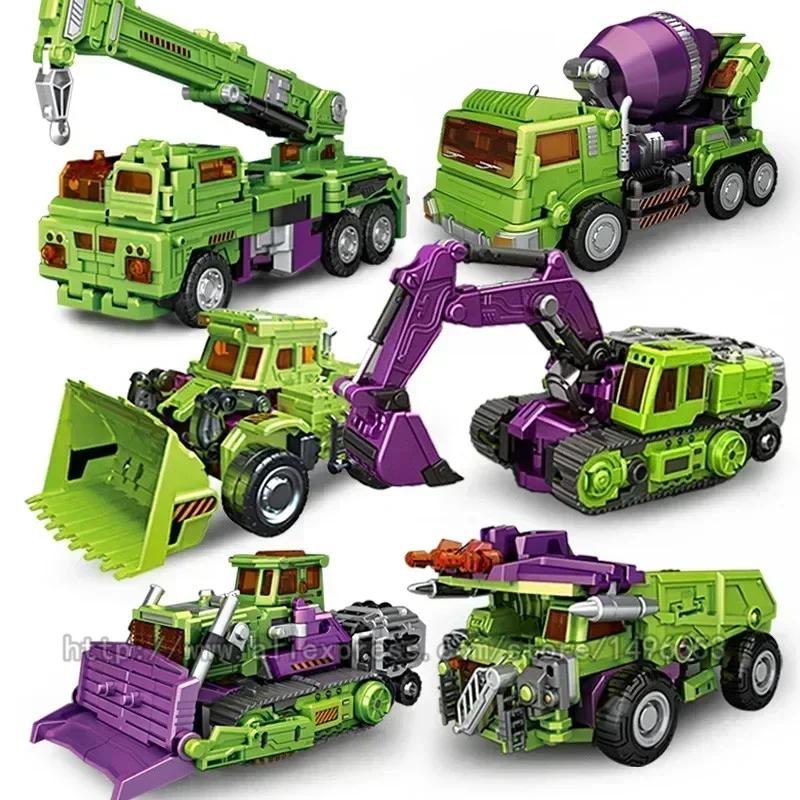 6 IN 1 NBK 42CM Devastator Toy Transformation KO Robot Car combination Action Figure excavator Blender Model Kid Christmas gif