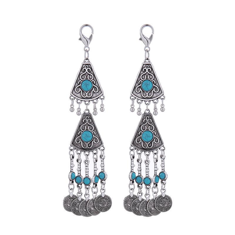 Kazakh Princess Tassel Keyring: Ancient Style Alloy Backpack Pendant & Hair Accessory with Lobster Clasp