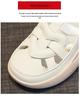 Women's 2025 Leather Flat Sandals - Soft Sole, Casual Style, Round Toe, Color Block for Beach & Pregnancy