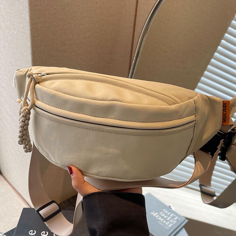 

New Women s Crossbody Chest Bag Nyl Cloth Male Large Capacity Versatile Ins Waist Bags Casual Simple Travel Chest Bags (30cm<Max Length<50cm) абрикосовий