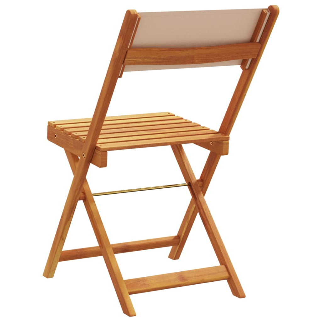 Vidaxl Folding Garden Chairs, 8 Pcs, Taupe Fabric And Wood