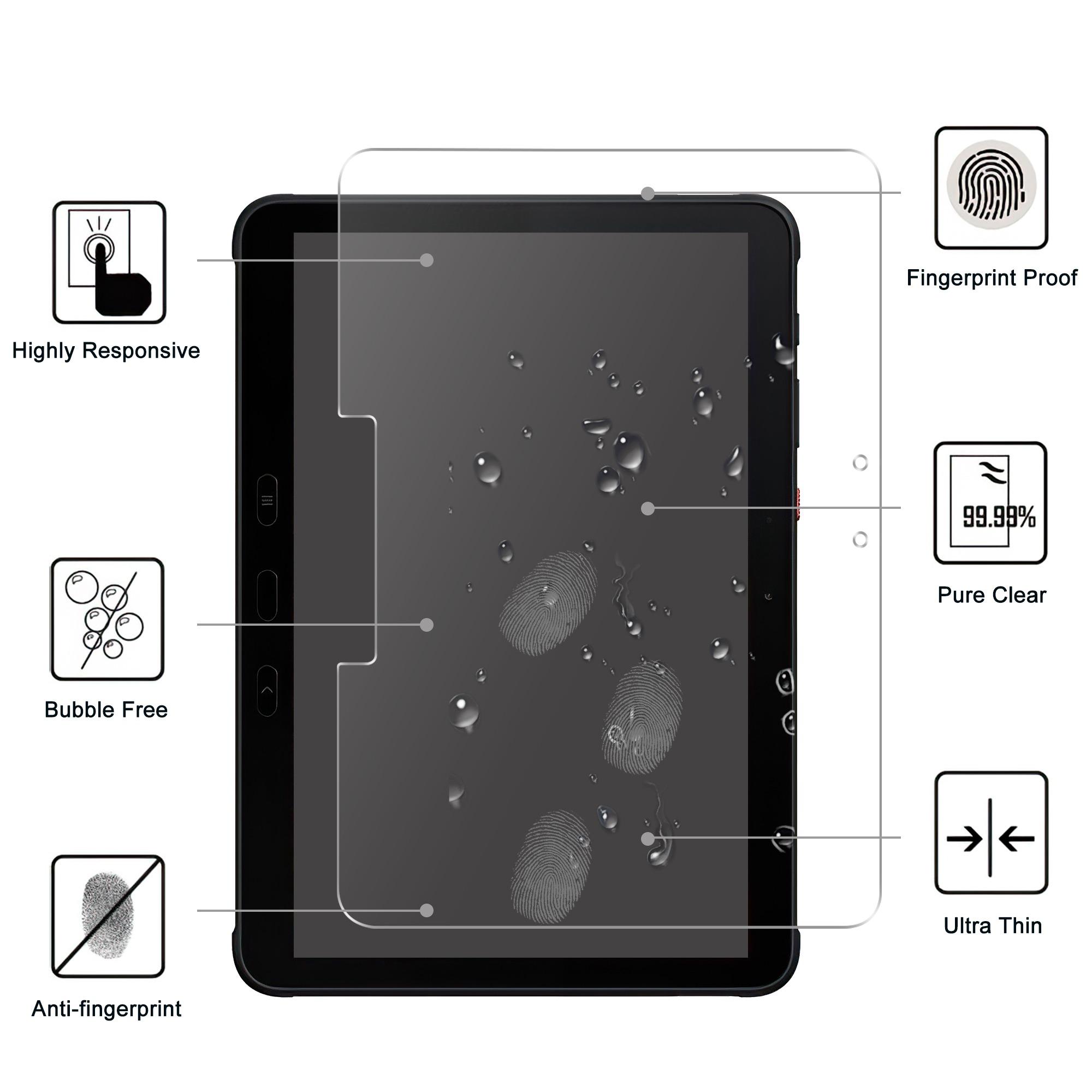 

For Samsung Galaxy Tab Active4 Pro Anti-explosion Arc Edge Tempered Glass Film HD Clear Full Screen Protector Type A
