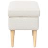 Footstool Cream 55 X 35 X 41 Cm Boucle