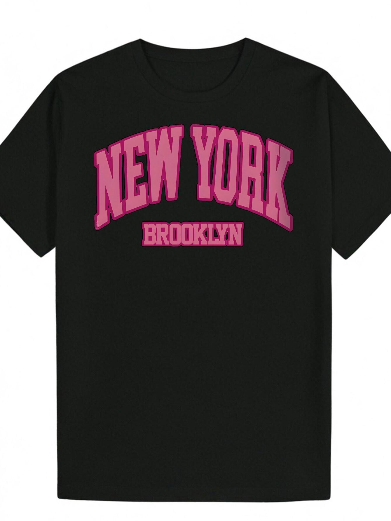 Short Sleeve T-shirt - Bold NEW YORK BROOKLYN Graphic Print XXL
