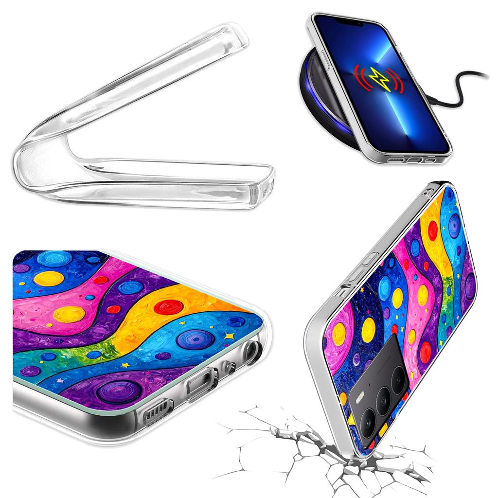 Etui Do Realme C75 / 14X 5G Obudowa Foto Case Plecki Fale + Szkło 9H