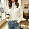 Women's Color Cable Knit Cardigan with Zipper Stand Collar, Slim Fit Short Length for Daily Wear