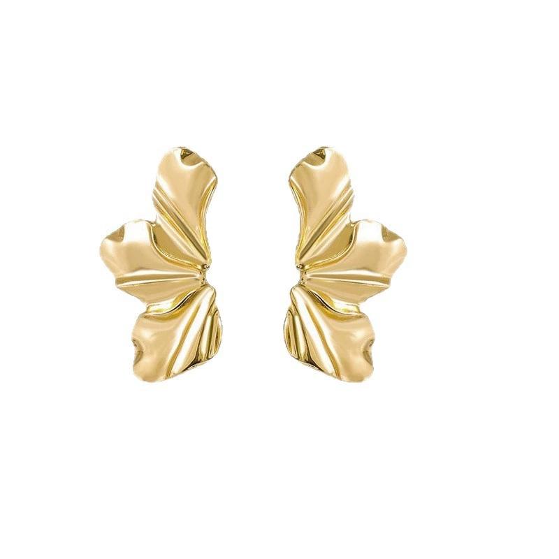 Minimalist Metal Personality Earrings Golden Silver Geometry Long Big Drop Earrings Round Leaf Water Droplet Jewelry Gifts