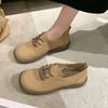 Shoes for Women Little Leather Camel Single Japanese Style Elegant Dress Spring Cheap Liquidation Luxury Brand Chic Woman Flats