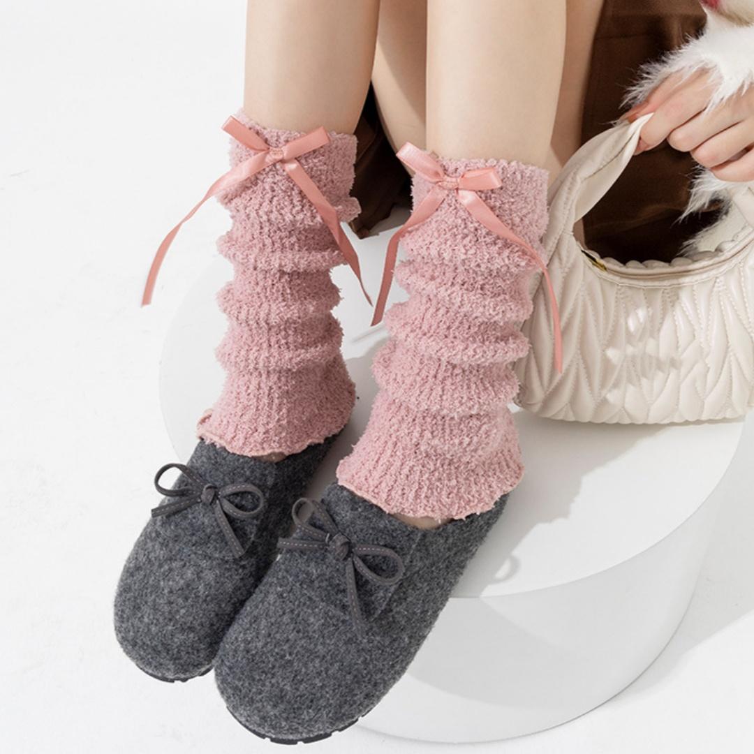 

Lolita Socks High Elastic Knee High Leg Sleeves Plush Leg Warmers Skin-Friendly Long Calf Warmers For Daily Wear Fashion Dance One Size розовый