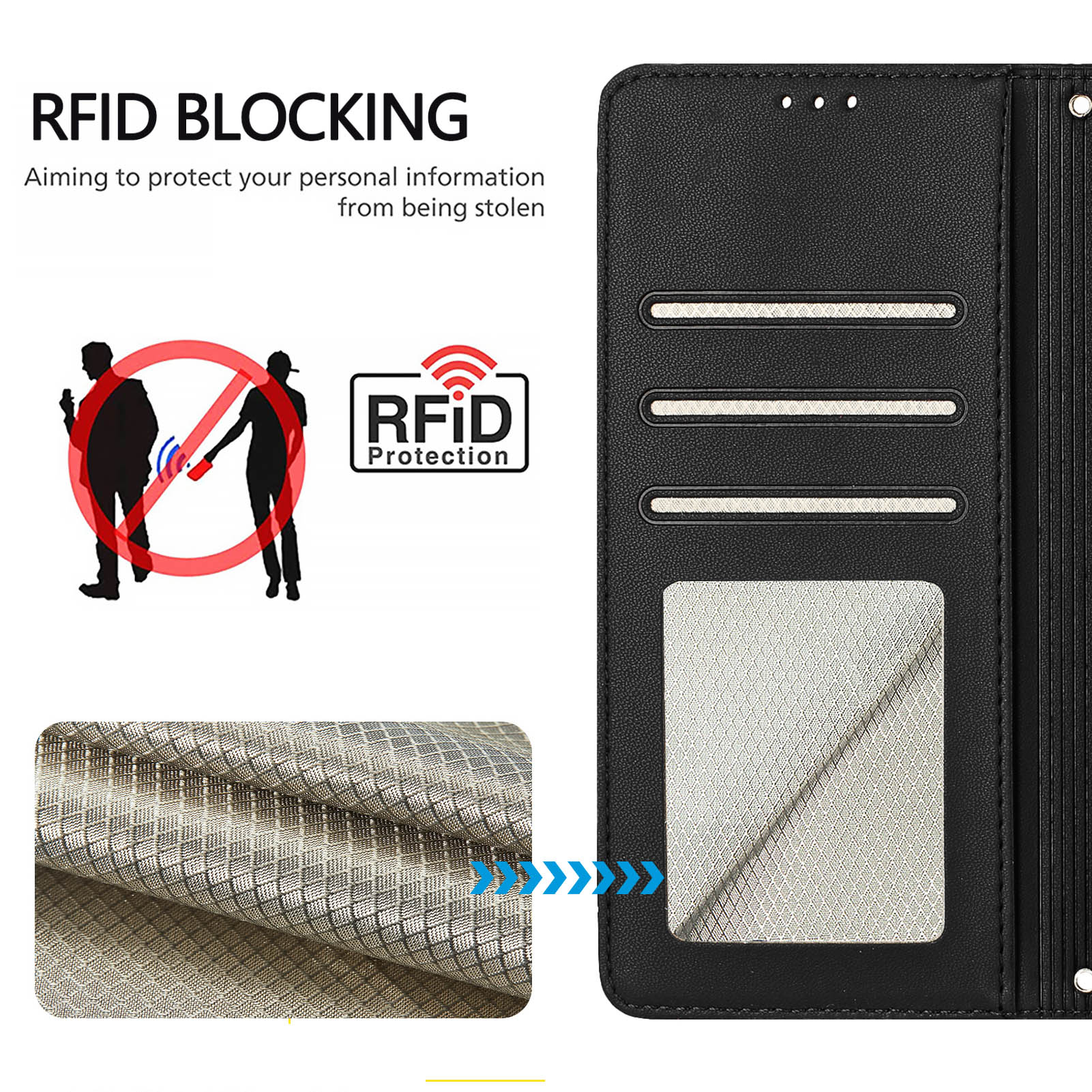 

For TECNO Camon 30 4G/Camon 30 5G Case with Strap RFID Blocking Leather Wallet Phone Cover Cat Mouse Pattern Black