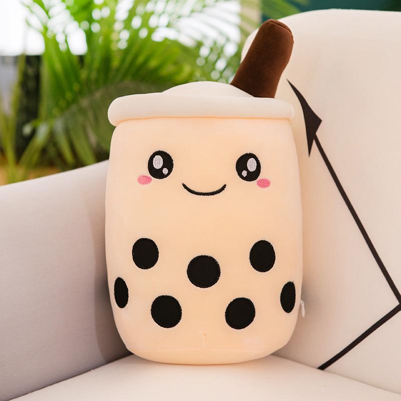 Super Soft Plush Milk Tea Cup Pillow - Cylindrical Sleeping Doll for Kids & Girlfriend Gifts