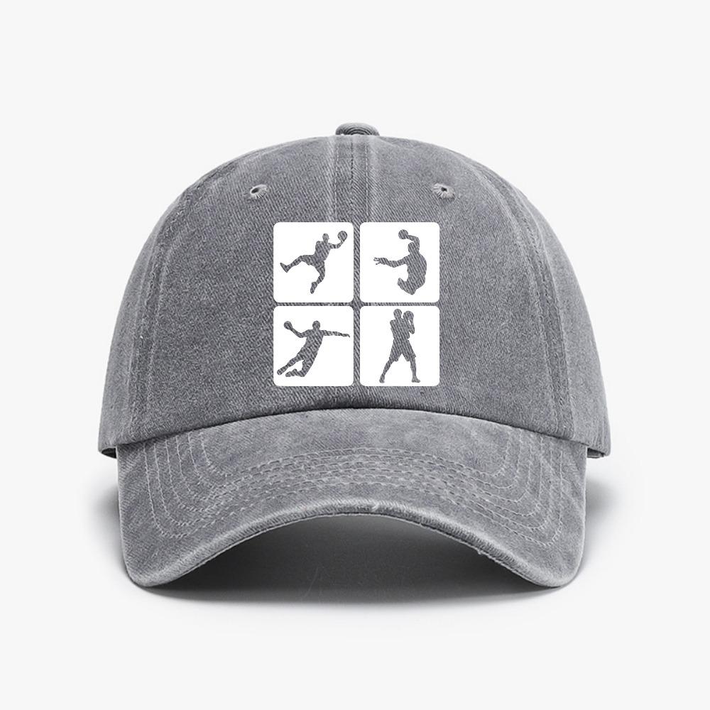 

New Handball Print Washed denim Baseball Cap Summer Unisex Women hip hop cap Handball moveUnisext adjustable snapback hat gorras Adjustable