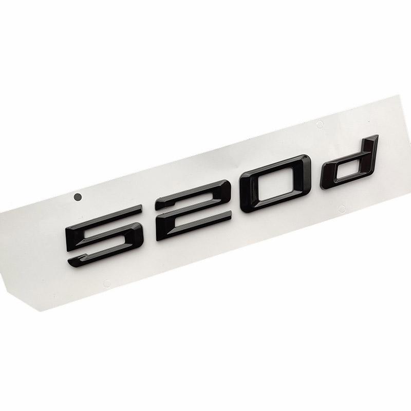 cxjva7 3D ABS Black Logo 520i 520d Emblem Letters Sticker Car Rear Trunk Badge Decal For E60 E39 F10 F11 E61 F07 G30 Accessories