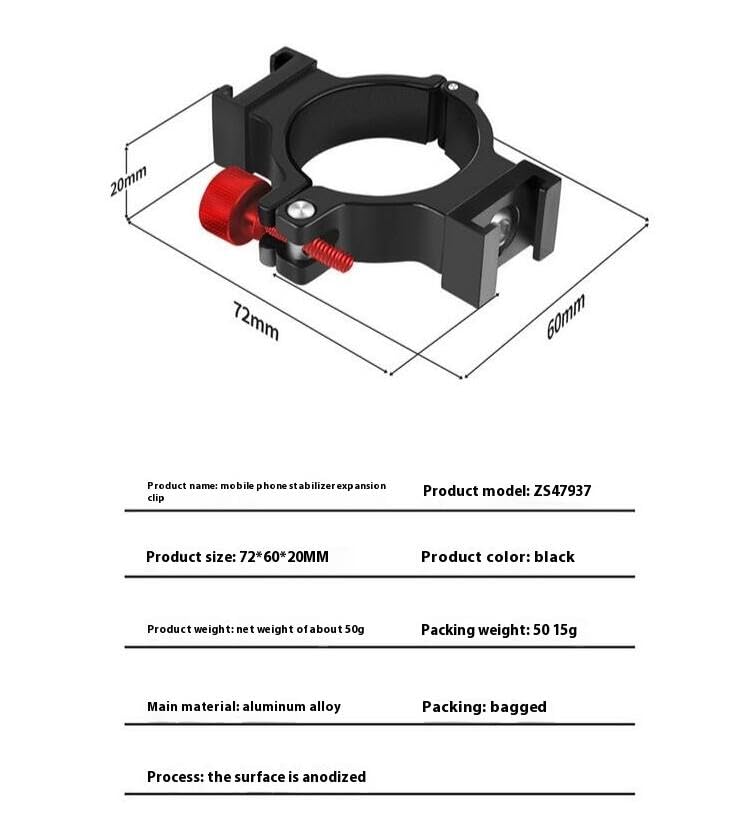 DJI Osmo Mobile Mobile 7 Compatible Extension Bracket Hot Shoe Adapter Shoe Bracket Connectable Fill Light Microphone 6/ Pro/7/OM 5/