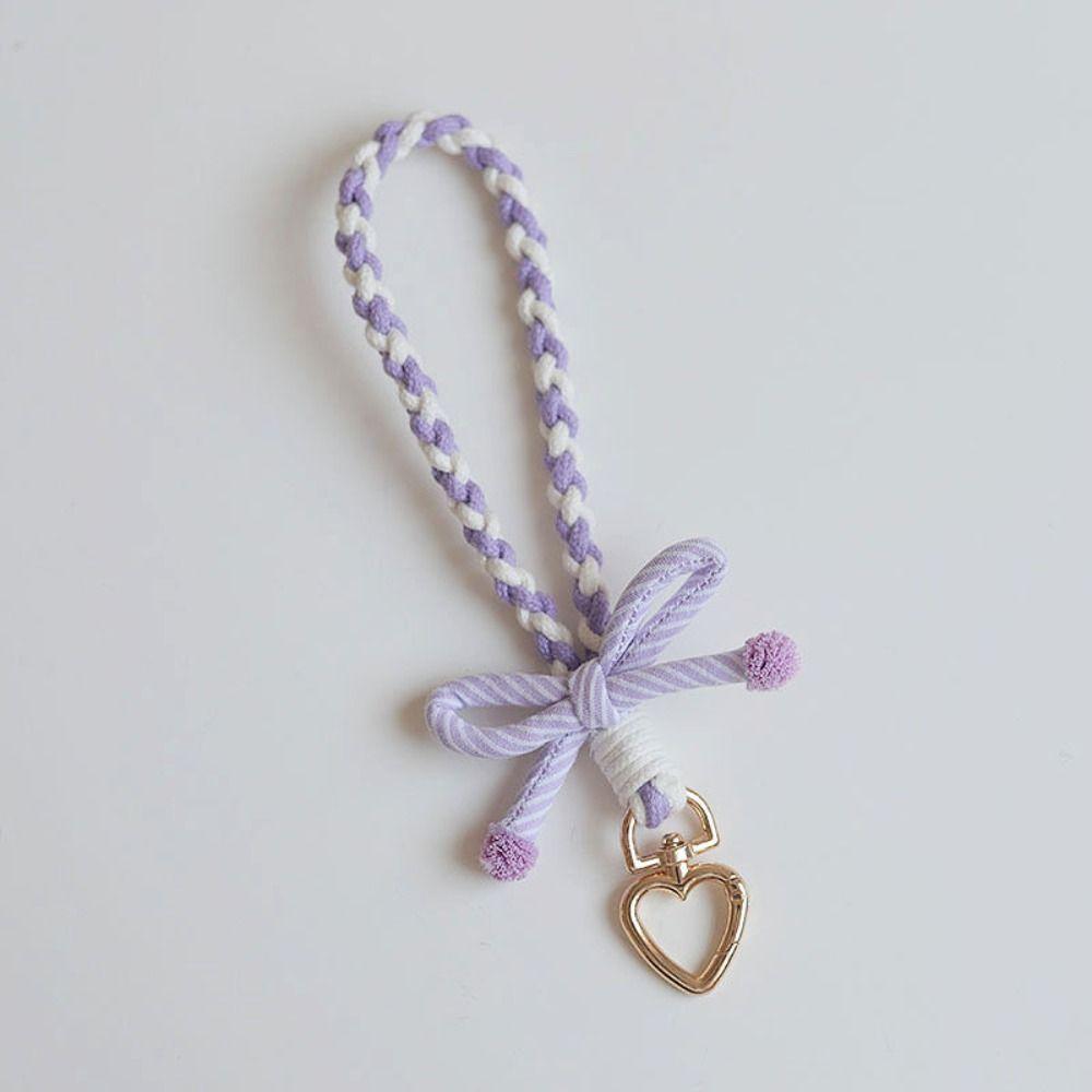 Handmade Bowknot Phone Lanyard Anti-lost Weaving Phone Wrist Strap  Phone Accessories