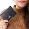 Gucci GG Marmont Gold Logo Double Fold Leather Wallet Card Holder Women Wallet Black 456126-CAO0G-1000