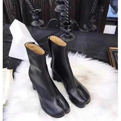 Cizme Tabi Cu vârf despicat Cizme cu toc înalt pentru femei Cizme din piele Zapatos Mujer Moda Toamnă Pantofi pentru femei Botas Mujer