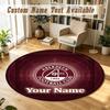Round Rug Custom NameAberdeen FC Pattern Non Slip Carpet Home Floor Decor