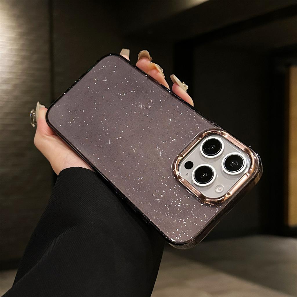 Für IPhone17 Vergoldetes Glitzerpulver-Plating für Apple 16pro Handyhülle Transparent 15/14 All-inclusive Schutzhülle Neu