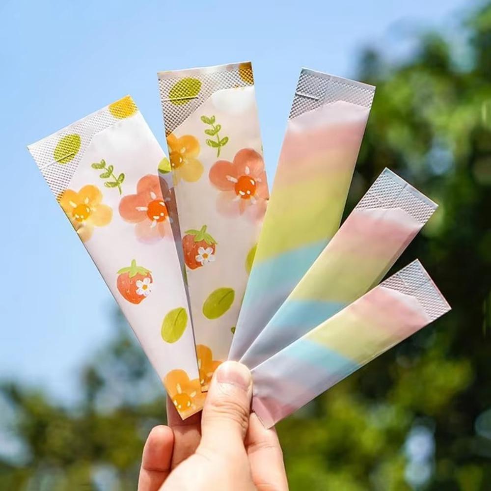 100pcs Rectangular Open Top Aluminum Foil Bag Disposable Long Strip Tea Bag Liquid Powder Subpackage Coffee Milk Cocoa