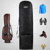 Golf Club Cover Backpack Golf Travel Cover with Casters and Removable Shoulder Strap Perfect for Outdoor Activities and Sports Black Golf Travel Cover