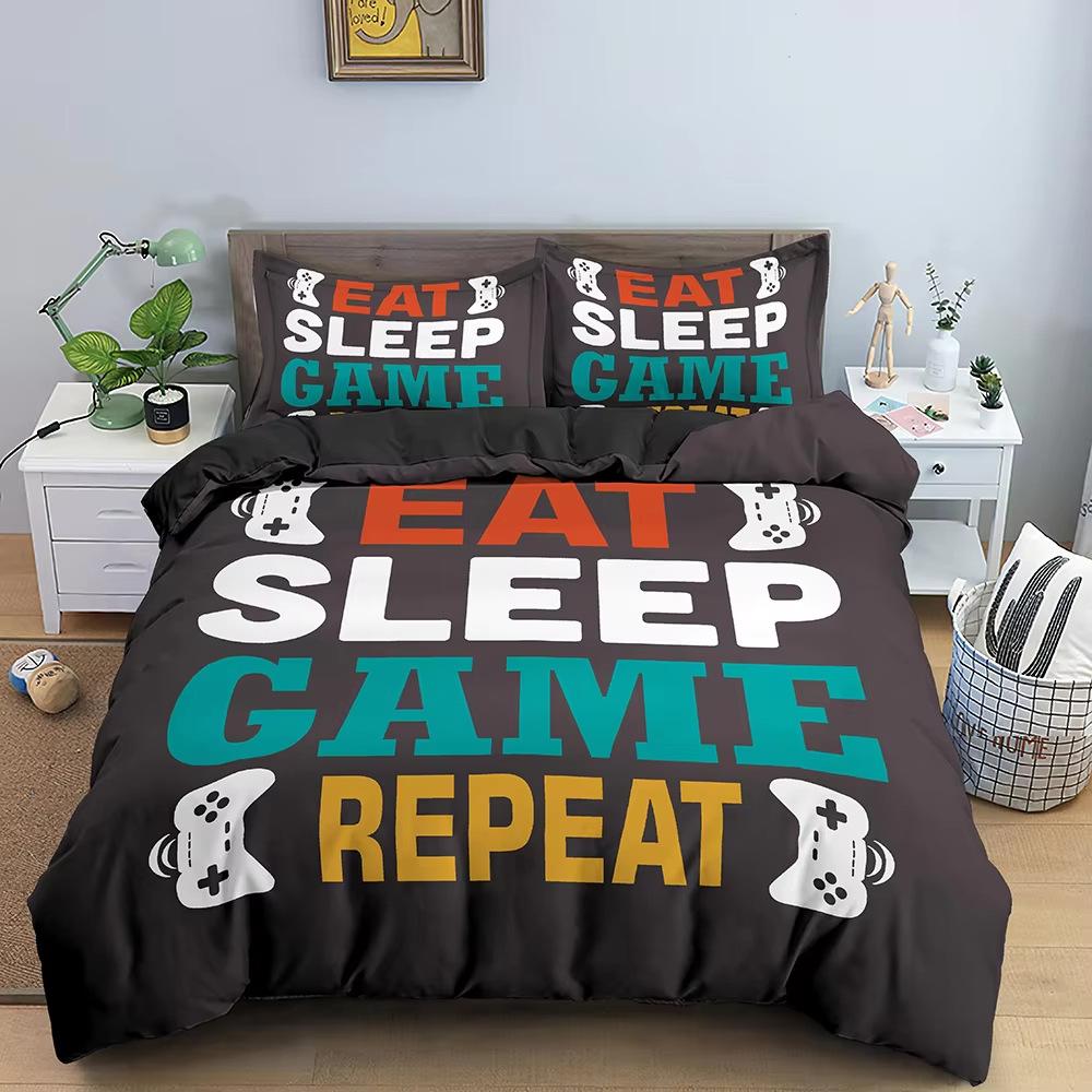 Gaming Console Down Comforter Set Bedding Set 3-piece Duvet Cover Set