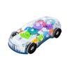 In Stock: Interactive Transparent Gear Racing Car – Omni-directional Walking, Lights, Music, Electric Toy for Children & Parents