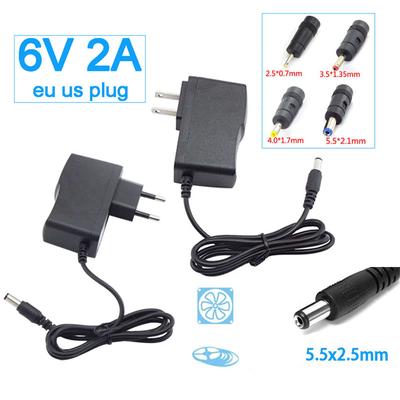 AC 100–240 V DC 6 V 2 A Netzteil Ladegerät Adapter Konverter 5,5 x 2,1 mm, 4,0 x 1,7 mm, 3,5 x 1,35 mm, 2,5 x 0,7 mm Stecker