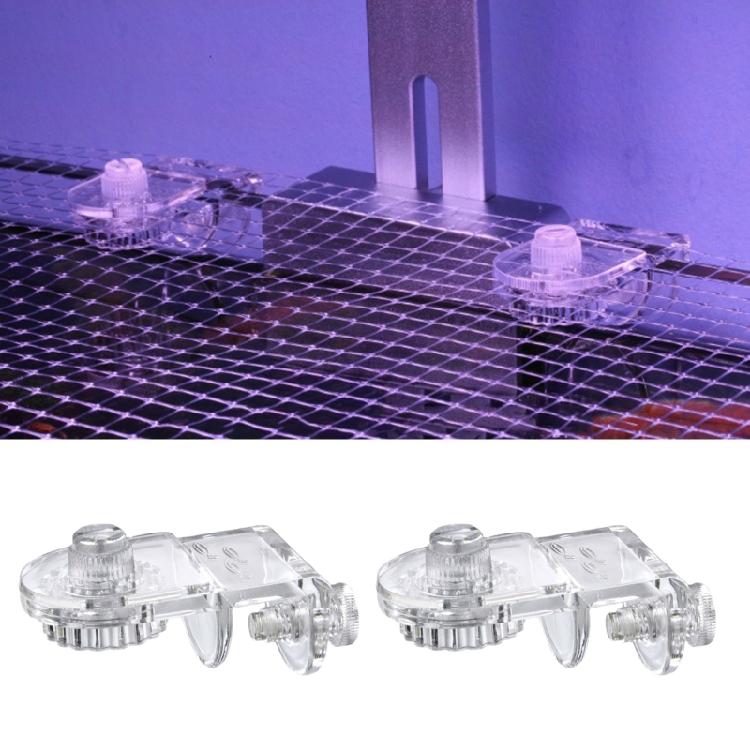 2 Pieces Fish for Tank Screen Net Clamp Anti-Jump Net Clip Clear Acrylic Clamps