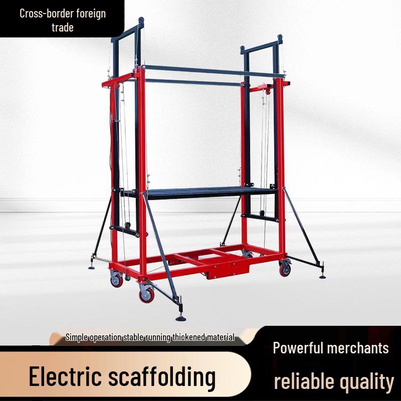 Foldable Remote-Control Electric Lifting Platform - Portable, Small, Movable Scaffold for Cargo, Hand, and Foot Operation