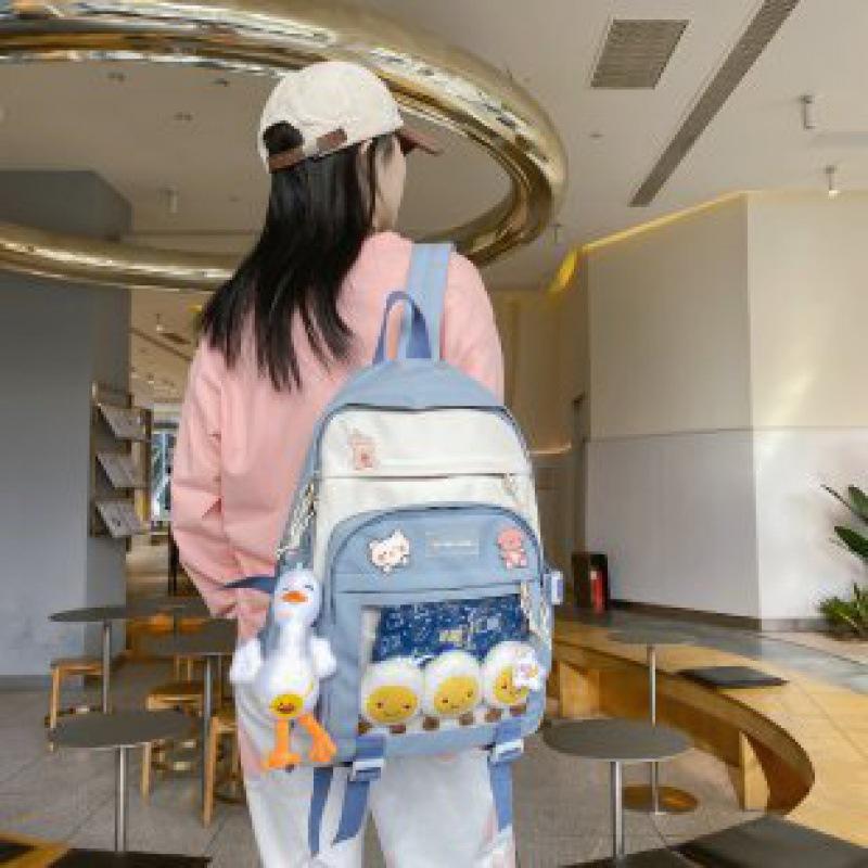 

Модный школьный рюкзак в корейском стиле с милым лесом для девочек - рюкзак большой вместимости для учеников начальной и средней школы Single Bag синий