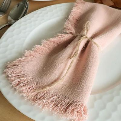 Party Supply Table Decoration Linen Napkin Reusable Solid Color Cotton Napkin Soft Vintage Placemats Wedding