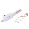 Mini Electric Nail File Pen with 5 Grinding Heads & Purple Cloth Bag