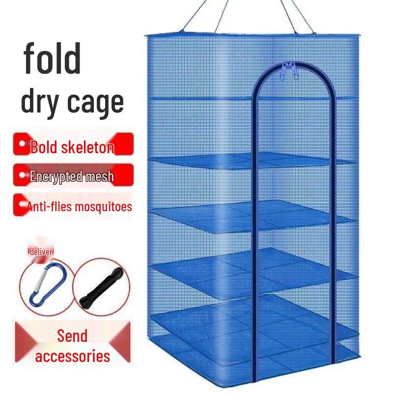 Großes faltbares Trockennetzgestell mit großmaschigem Netz für Fisch, Fleisch, Gemüse und Trockenwaren