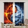 2pc, Curtains Yin and Yang Polyester,Without Electricity Festive Holiday Suitable for Holiday Parties, Home Decor