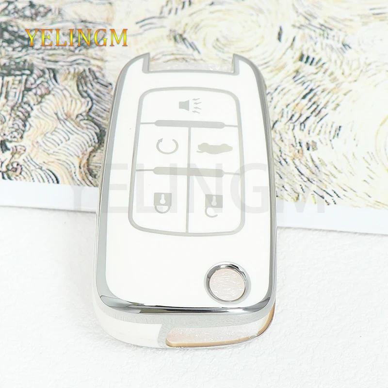 For Chevrolet Cruze Impala Camaro Garna Equinox Volt Yakista AVEO Impala GMC Terrain TPU Flip Car Key Fob Case Cover Keychain