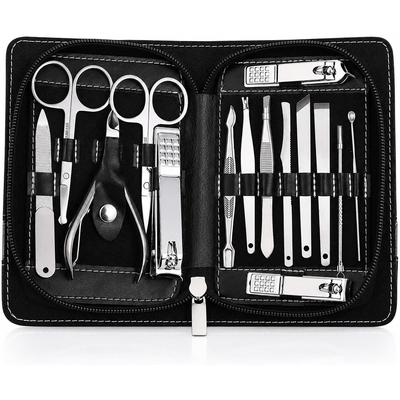 PhantomSky Nail Care Stainless Steel Nail Clipper Includes Nail Cuticle Care and Ear Multifunctional Grooming Set with Dedicated Storage Case for Easy