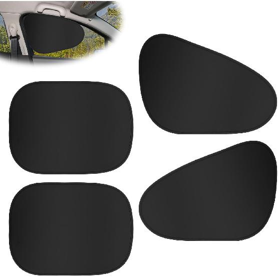 4pcs Car Shades forSide Windows Black Car Window Covers Sun Shade for Cars Window Blocker Static Cars Windows Shades Universal Fit 99% Vehicles