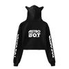 Streetwear Women Sexy Astro Bot Print Cropped Sweatshirts Oversize Loose Pullovers Spring Korean Casual Tops