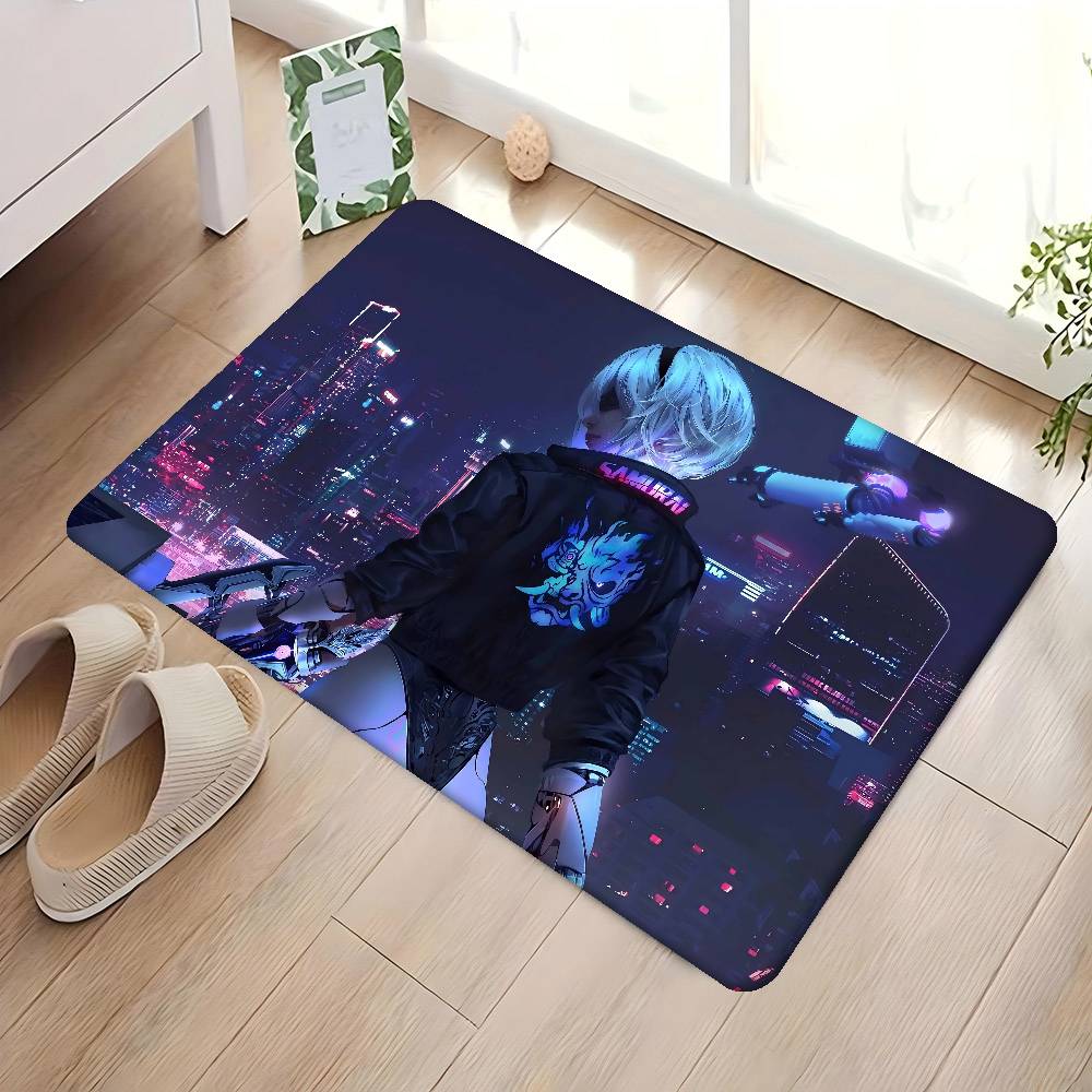 C-Cyberpunk S-SamuraiS Mata pod drzwi wejściowe Zmywalna Antypoślizgowa Mata obszarowa pod sofę krzesła do salonu Kuchnia Wycieraczka powitalna