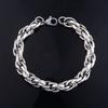 Cadena de Cuerda Punk Pulsera Gruesa de Acero Inoxidable para Mujeres Hombres Cadena Básica para Mano Pie Tobillo Pulsera Brazalete Tobilleras Joyería de Metal