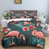 3D Flamingo Duvet Cover King Queen Pink Watercolor Bedding Set for Kids Teens Adults with Pillowcase