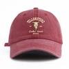 Bull Skull Western Cowboy Baseball Hats Cotton Distressed Dad Hat Outdoor Sun Hat  for Men Women