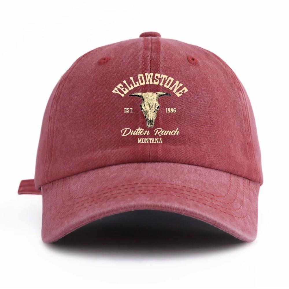 Bull Skull Western Cowboy Baseball Hats Cotton Distressed Dad Hat Outdoor Sun Hat  for Men Women